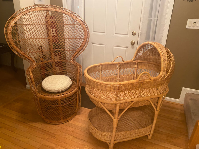 Baby Bassinet / Cradle / Wicker Chair Rental | Safe Newborn Sleep Solution