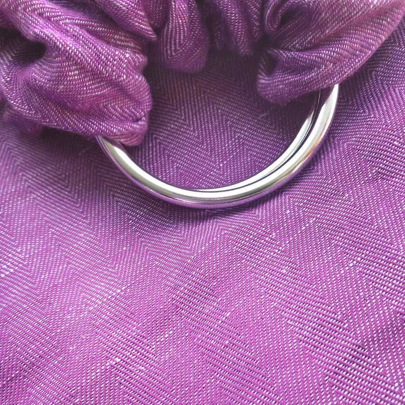 Berry & Shiny Silver Ring Sling Baby Carrier – Soft Adjustable Wrap