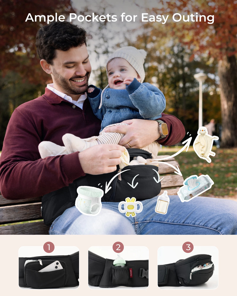 2-In-1 Hip Seat Baby Carrier – Ergonomic Infant Carrier & Seat