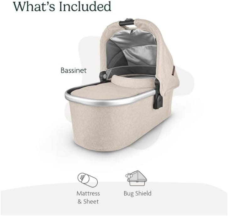 Bassinet V3 Declan Oat Mélange | Silver Frame Newborn Sleep Bed
