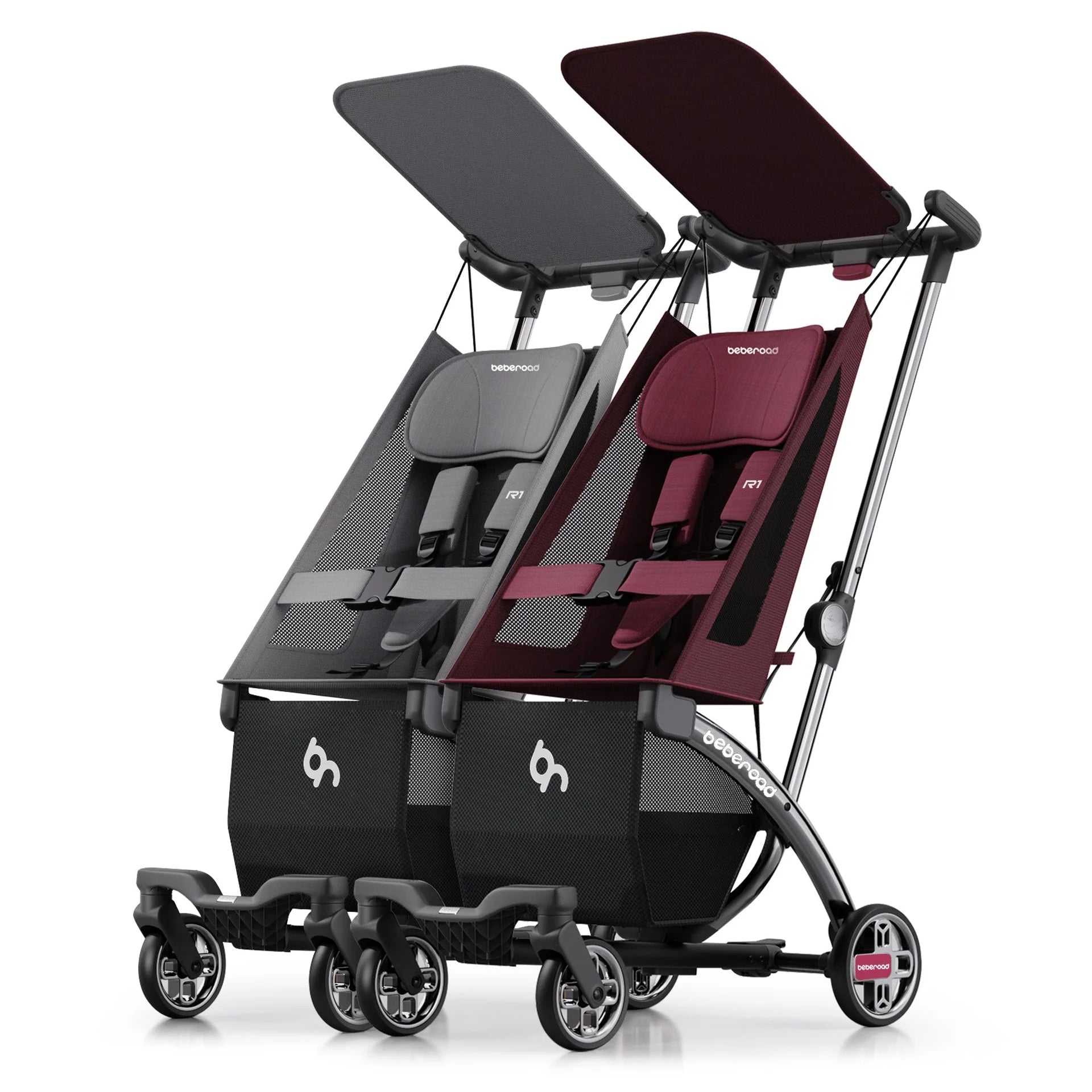 Beberoad R1 Auto-Folding Baby Stroller – Single or Double Travel