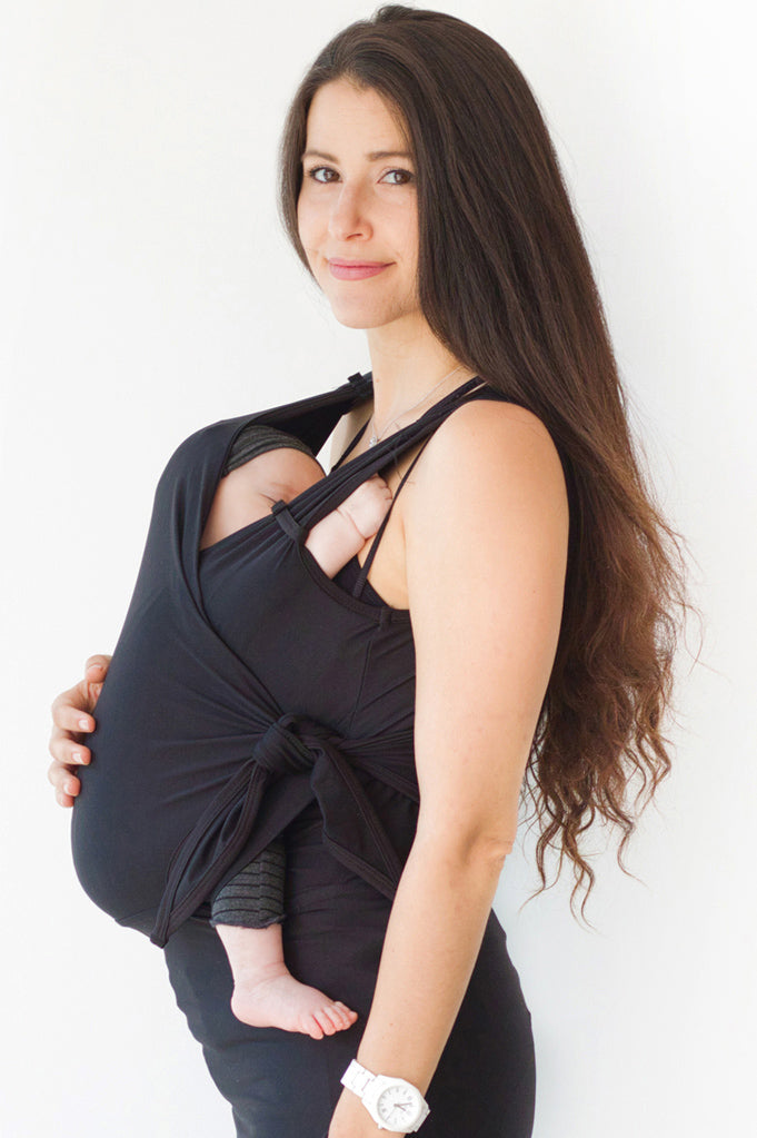 Basic Black Newborn Baby Carrier – Soft Ergonomic Infant Carrier