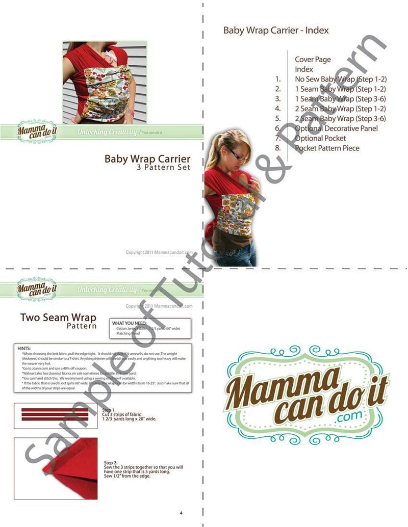 Baby Wrap Sling Sewing Pattern – DIY Baby Carrier