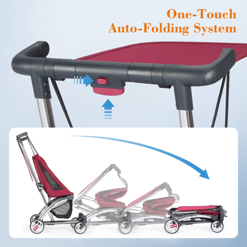 Beberoad R1 Auto-Folding Baby Stroller – Single or Double Travel